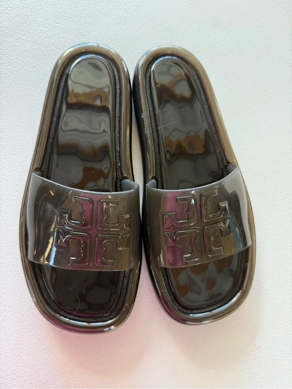 Tory Burch Women's Bubble Jelly Slide Sandals size 9B Black.